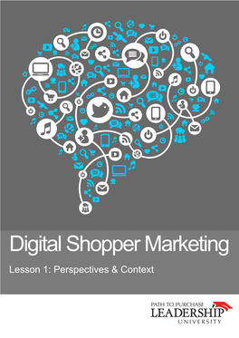 Digital Shopper Marketing Lesson 1: Perspectives & Context Contents