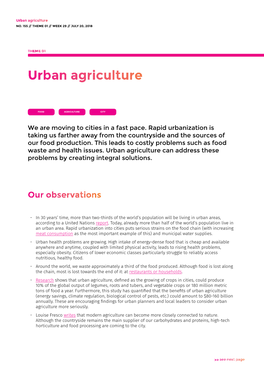 Urban Agriculture NO