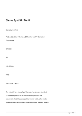 Sterne by HD Traill&lt;/H1&gt;