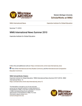 WMU International News Summer 2010