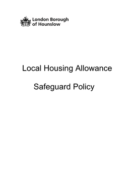 Local Housing Allowance Safeguard Policy