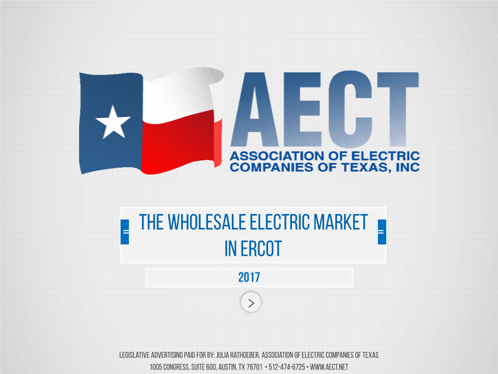 The Wholesale Electric Market in ERCOT 2017