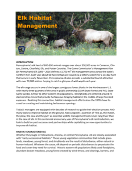 Elk Habitat Management