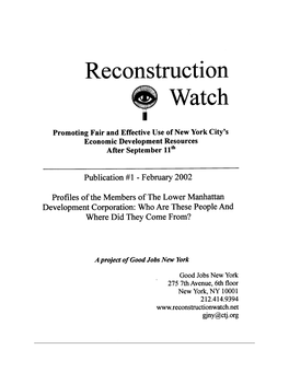 Reconstruction Watch Publication #1 in Word