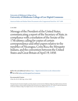 Message of the President of the United States, Communicating A