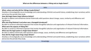 What Are the Differences Between a Viking and an Anglo-Saxon? Skills Knowledge When, Where and Why Did the Vikings Invade Britai