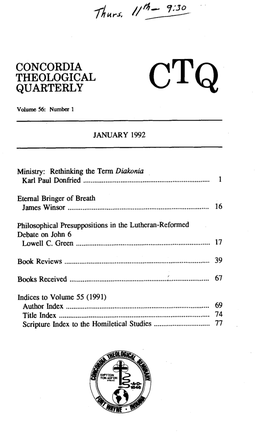 Philosophical Presuppositions in the Lutheran-Reformed Debate on John 6 Lowell C