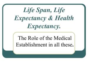 Life Span, Life Expectancy & Health Expectancy