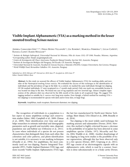 As a Marking Method in the Lesser Snouted Treefrog Scinax Nasicus