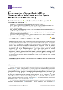 Reprogramming of the Antibacterial Drug Vancomycin Results in Potent Antiviral Agents Devoid of Antibacterial Activity