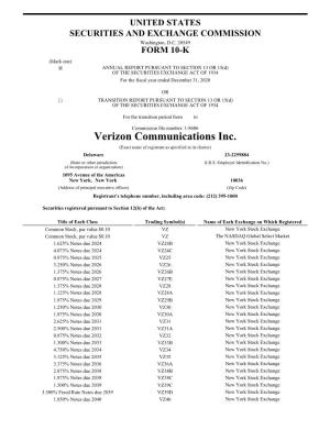 Verizon Communications Inc. 2020 Form 10-K