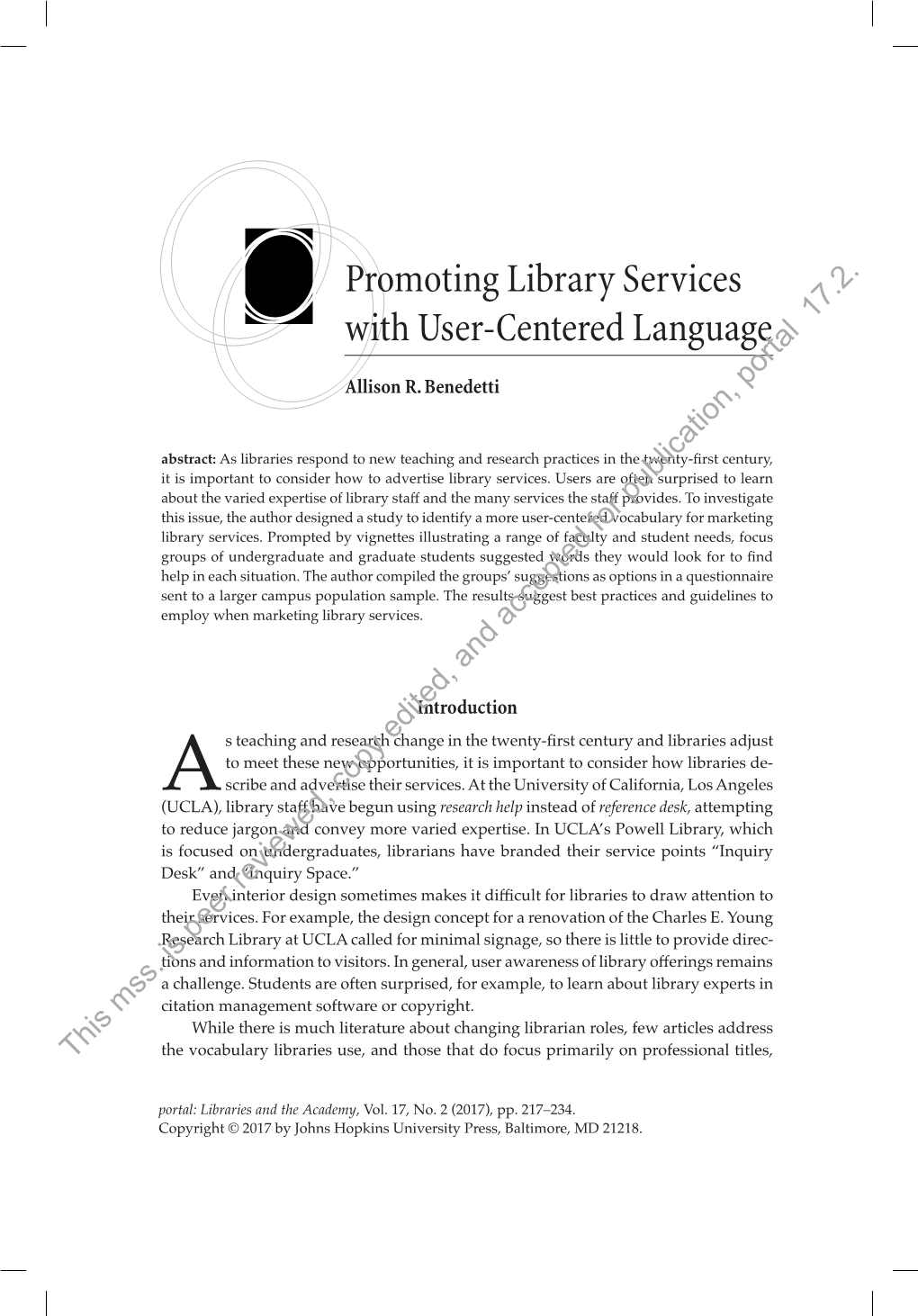 Promoting Library Services with User-Centered Language 17.2