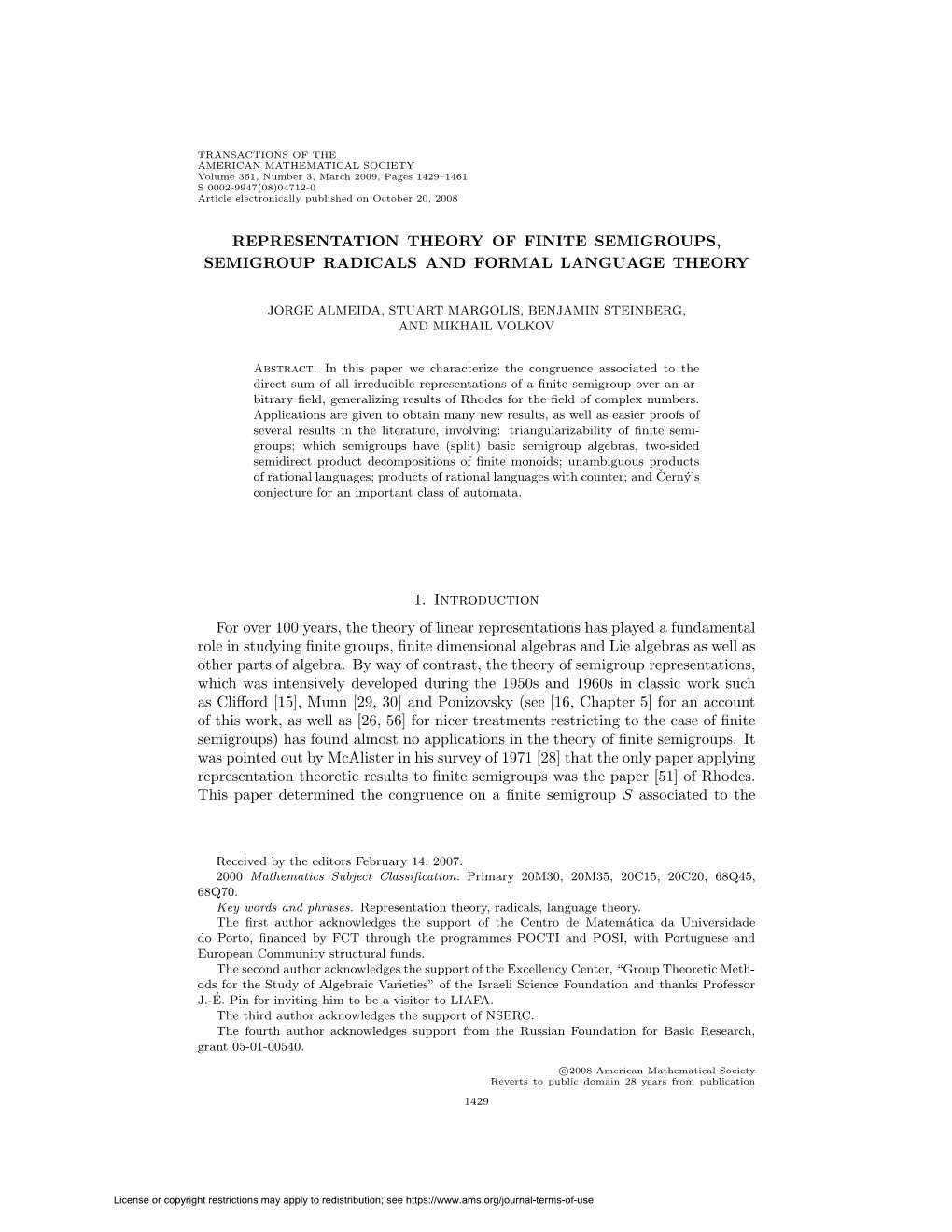 Representation Theory of Finite Semigroups, Semigroup Radicals and Formal Language Theory