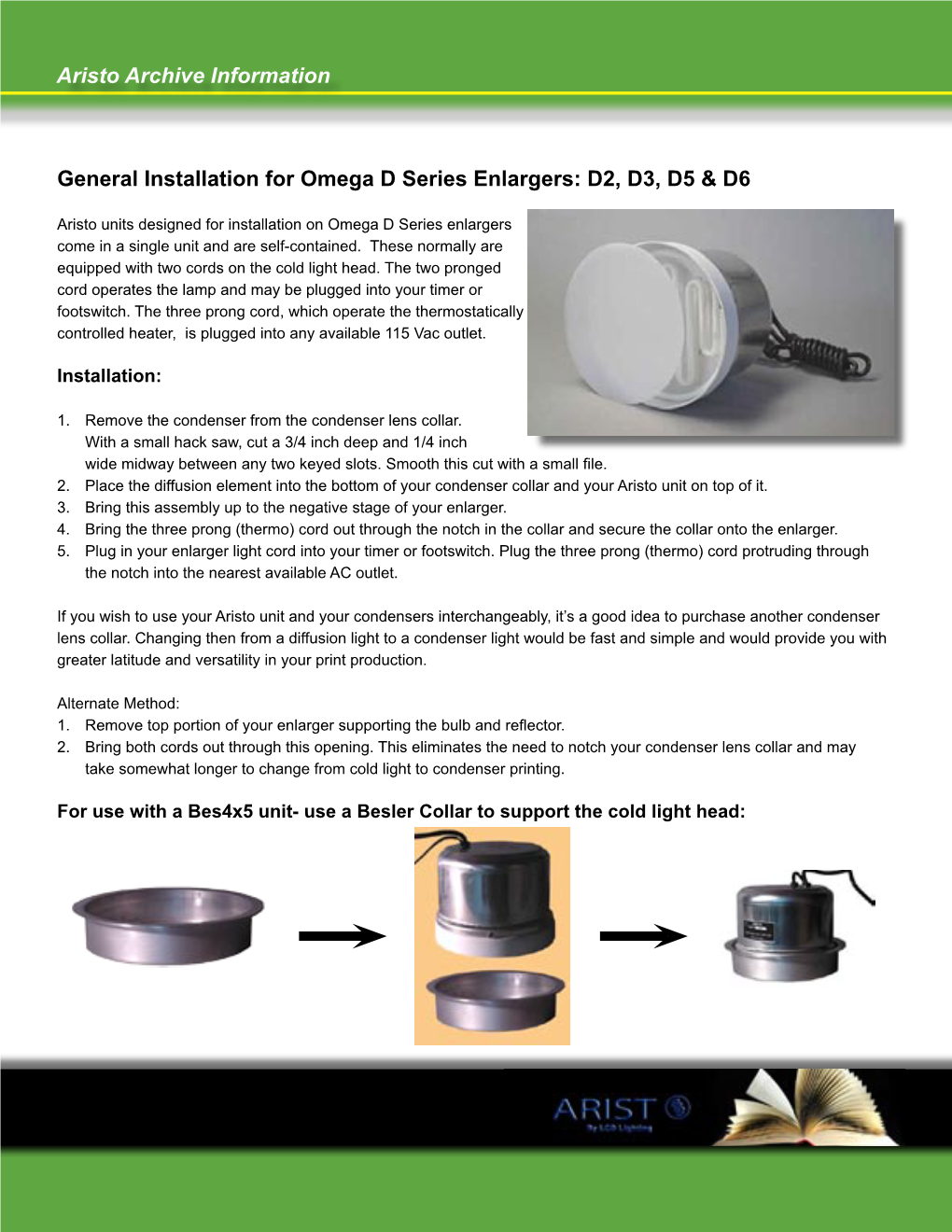 Aristo Omega D Series Mounting Information