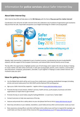 Information for Police Services About Safer Internet Day