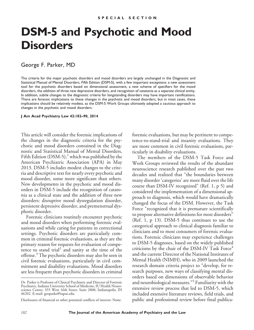 DSM-5 and Psychotic and Mood Disorders