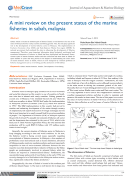 A Mini Review on the Present Status of the Marine Fisheries in Sabah, Malaysia
