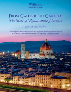 The Best of Renaissance Florence April 28 – May 6, 2019
