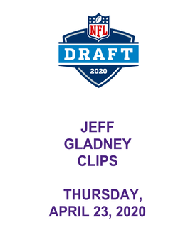 Jeff Gladney Clips Thursday, April 23, 2020