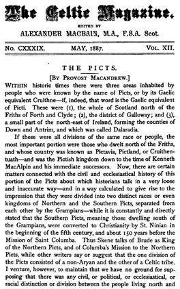 Picts, Or by Its Gaelic Equivalent Cruithne-If, Indeed, That