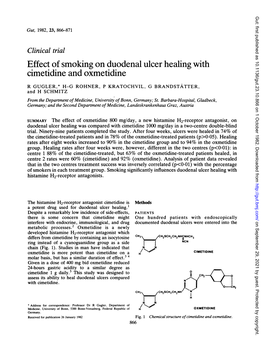 Effect of Smoking on Duodenal Ulcer Healing with Cimetidine And