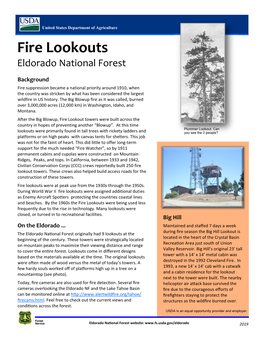 Fire Lookouts Eldorado National Forest