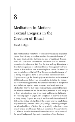 Meditation in Motion: Textual Exegesis in the Creation of Ritual
