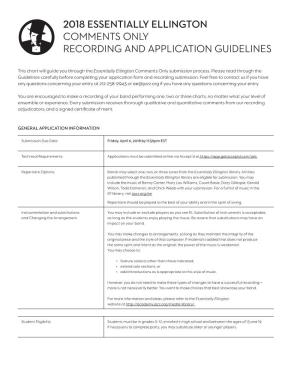 2018 Essentially Ellington Comments Only Recording and Application Guidelines