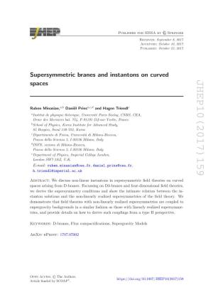 Supersymmetric Branes and Instantons on Curved Spaces