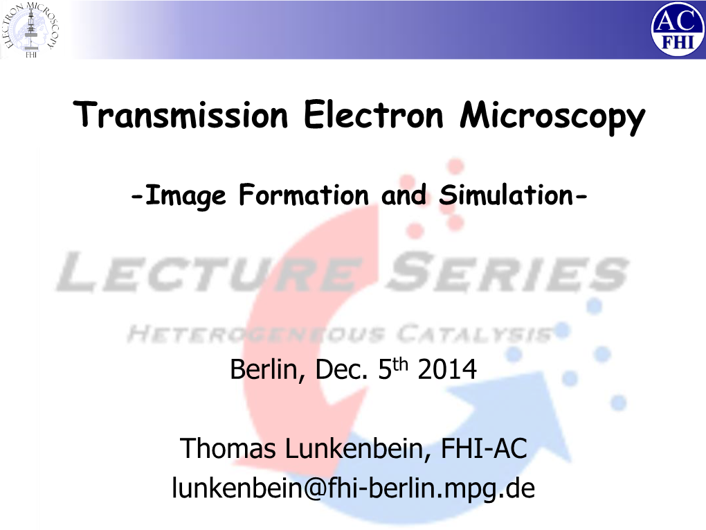 Transmission Electron Microscopy