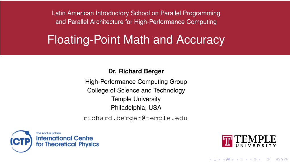 Floating-Point Math and Accuracy