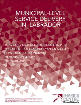 Population Project: Municipal-Level Service Delivery in Labrador