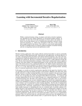 Learning with Incremental Iterative Regularization