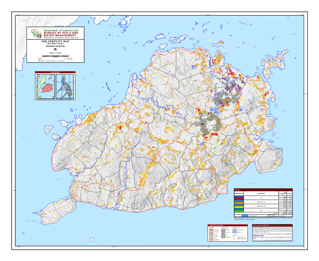 SOIL FERTILITY MAP ( Key Rice Areas ) PROVINCE of BOHOL