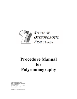 Procedure Manual for Polysomnography