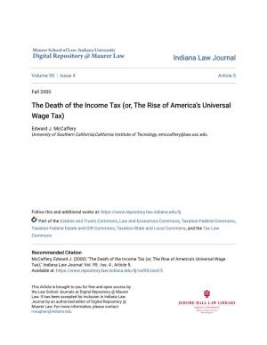 The Death of the Income Tax (Or, the Rise of America's Universal Wage