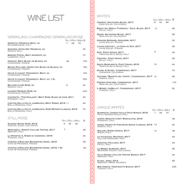 WINE LIST Tangent, Sauvignon Blanc, 2017 8 32 80 Edna Valley, California Bosco Del Merlo ‘Turranio,’ Sauv