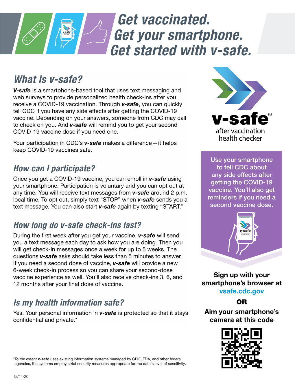 Get Vaccinated. Get Your Smartphone. Get Started with V-Safe