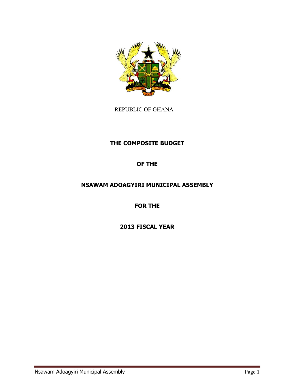 The Composite Budget of the Nsawam Adoagyiri Municipal