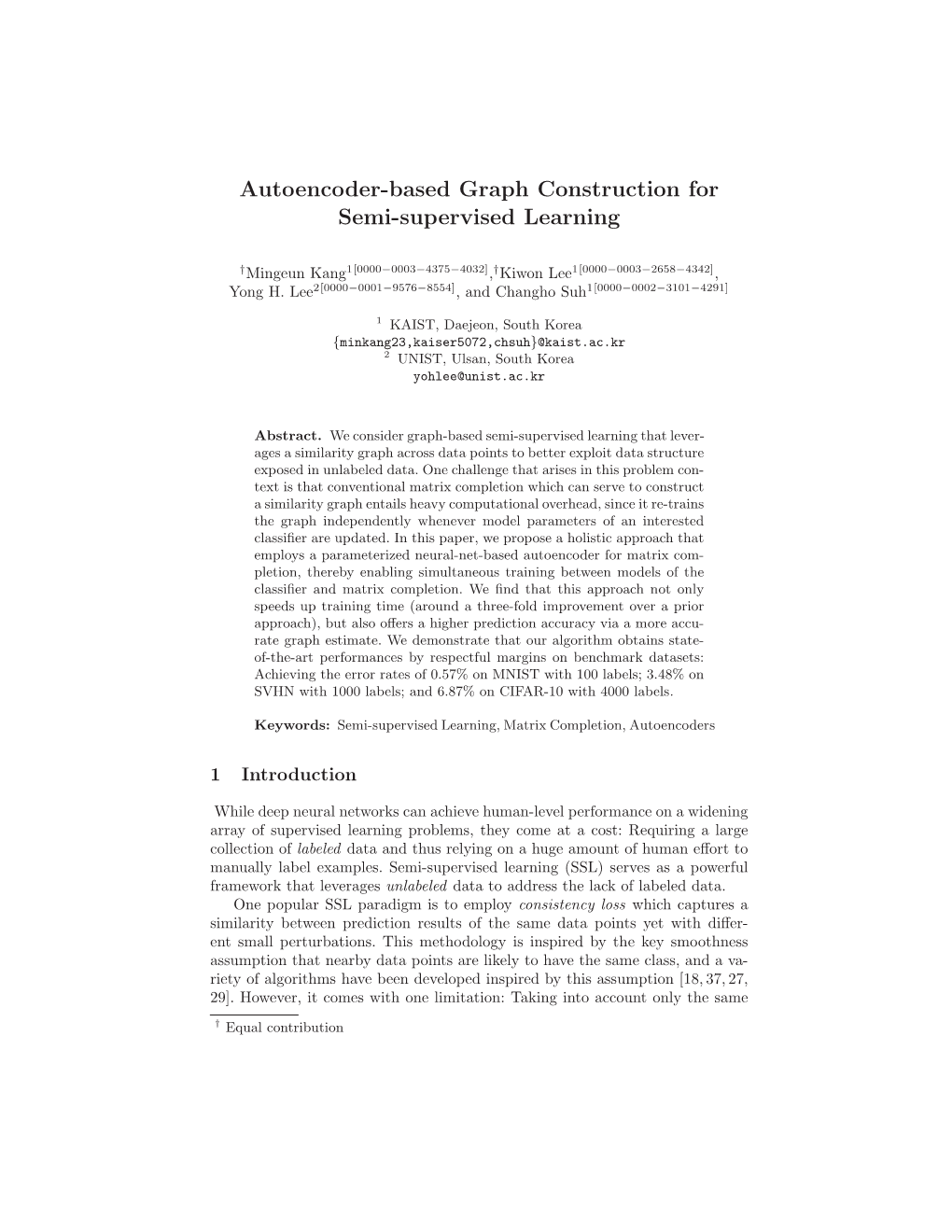 Autoencoder-Based Graph Construction for Semi-Supervised Learning