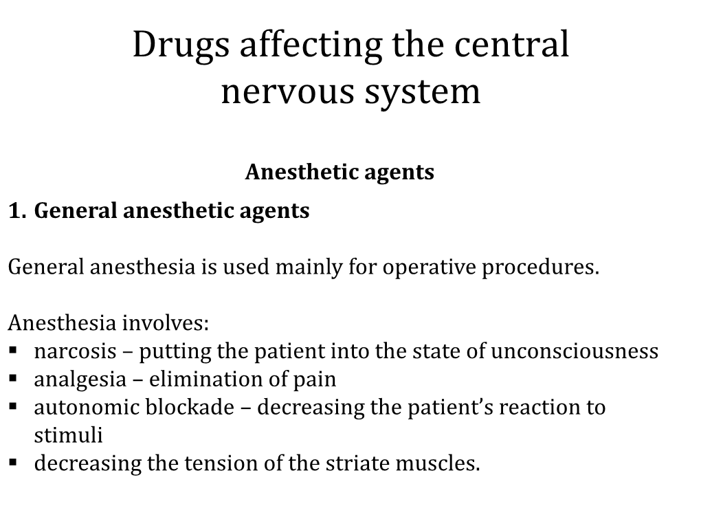 The Application of Local Anesthetics