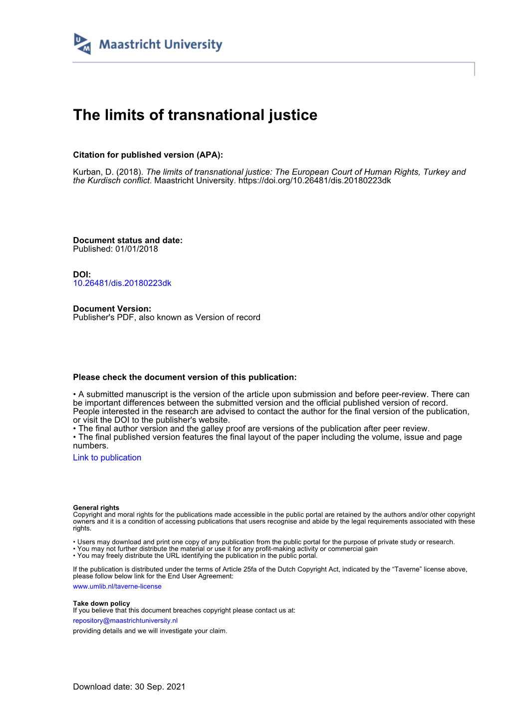 The Limits of Transnational Justice