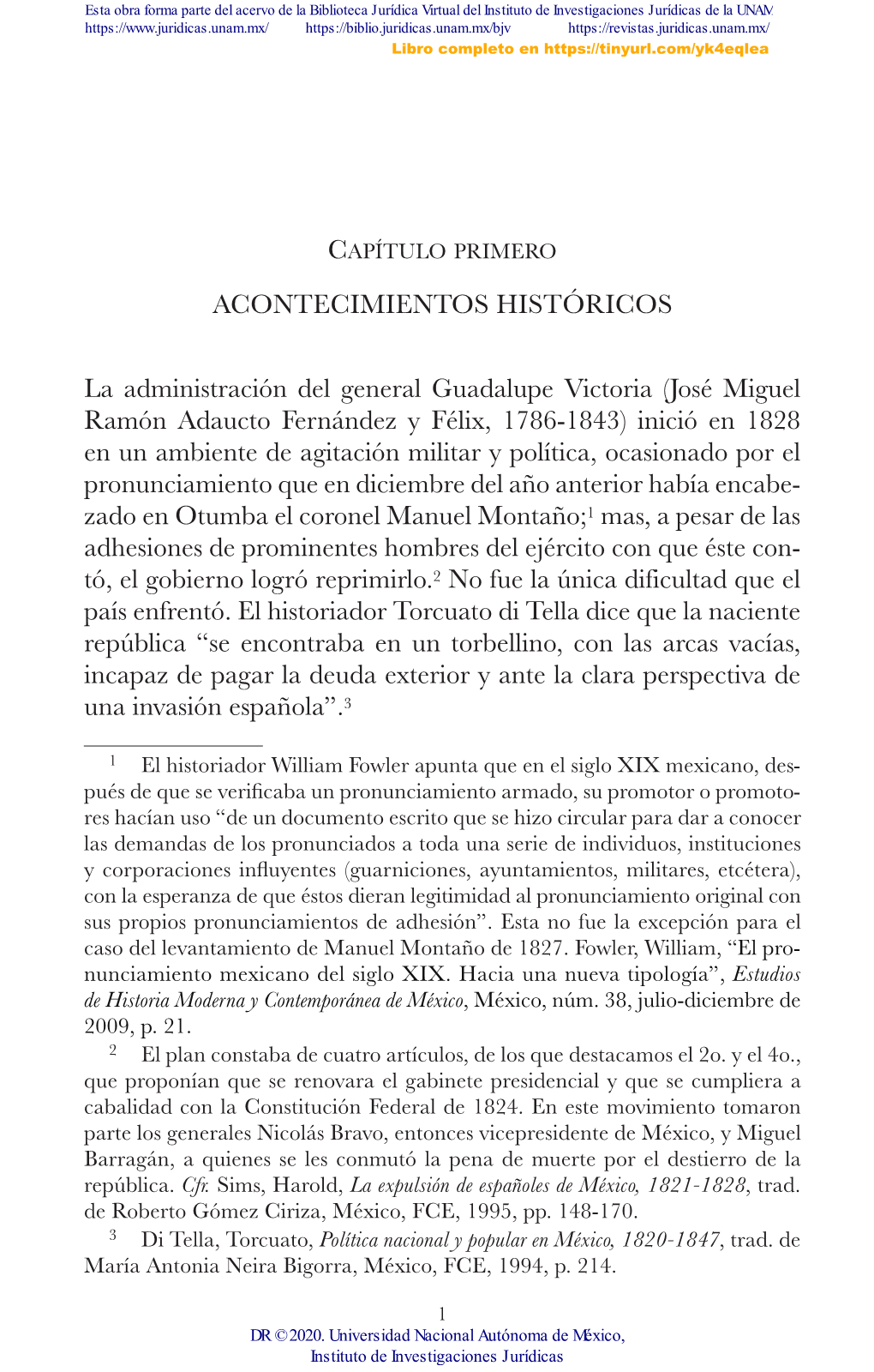 ACONTECIMIENTOS HISTÓRICOS La Administración Del