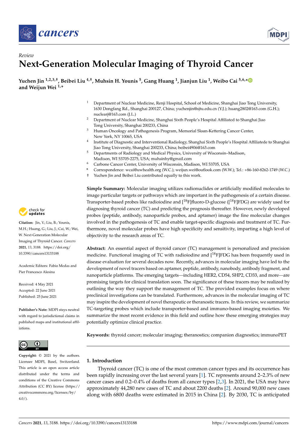 Next-Generation Molecular Imaging of Thyroid Cancer