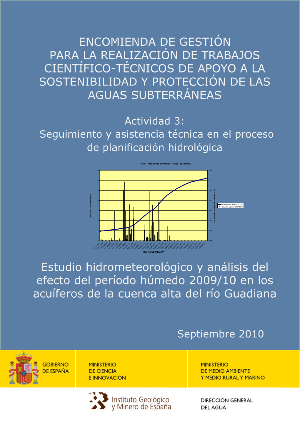 Encomienda De Gestión Para La Realización De Trabajos Científico-Técnicos De Apoyo a La Sostenibilidad Y Protección De Las Aguas Subterráneas