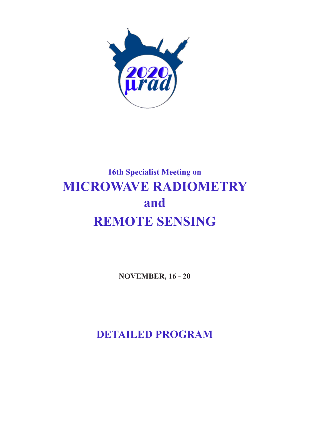 MICROWAVE RADIOMETRY and REMOTE SENSING
