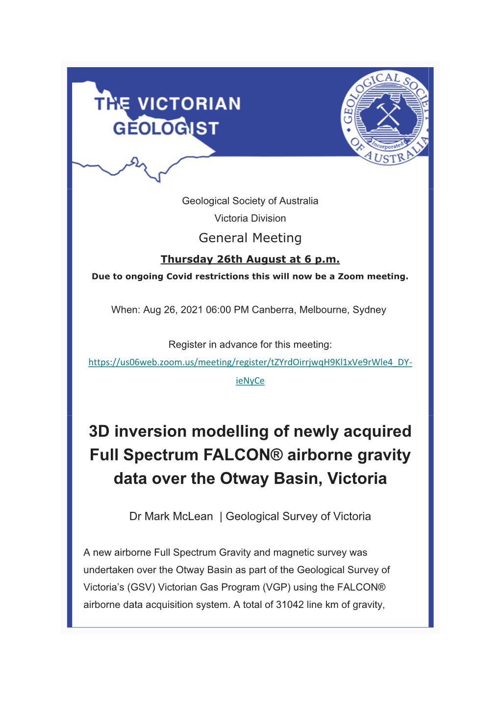 3D Inversion Modelling of Newly Acquired Full Spectrum FALCON® Airborne Gravity Data Over the Otway Basin, Victoria