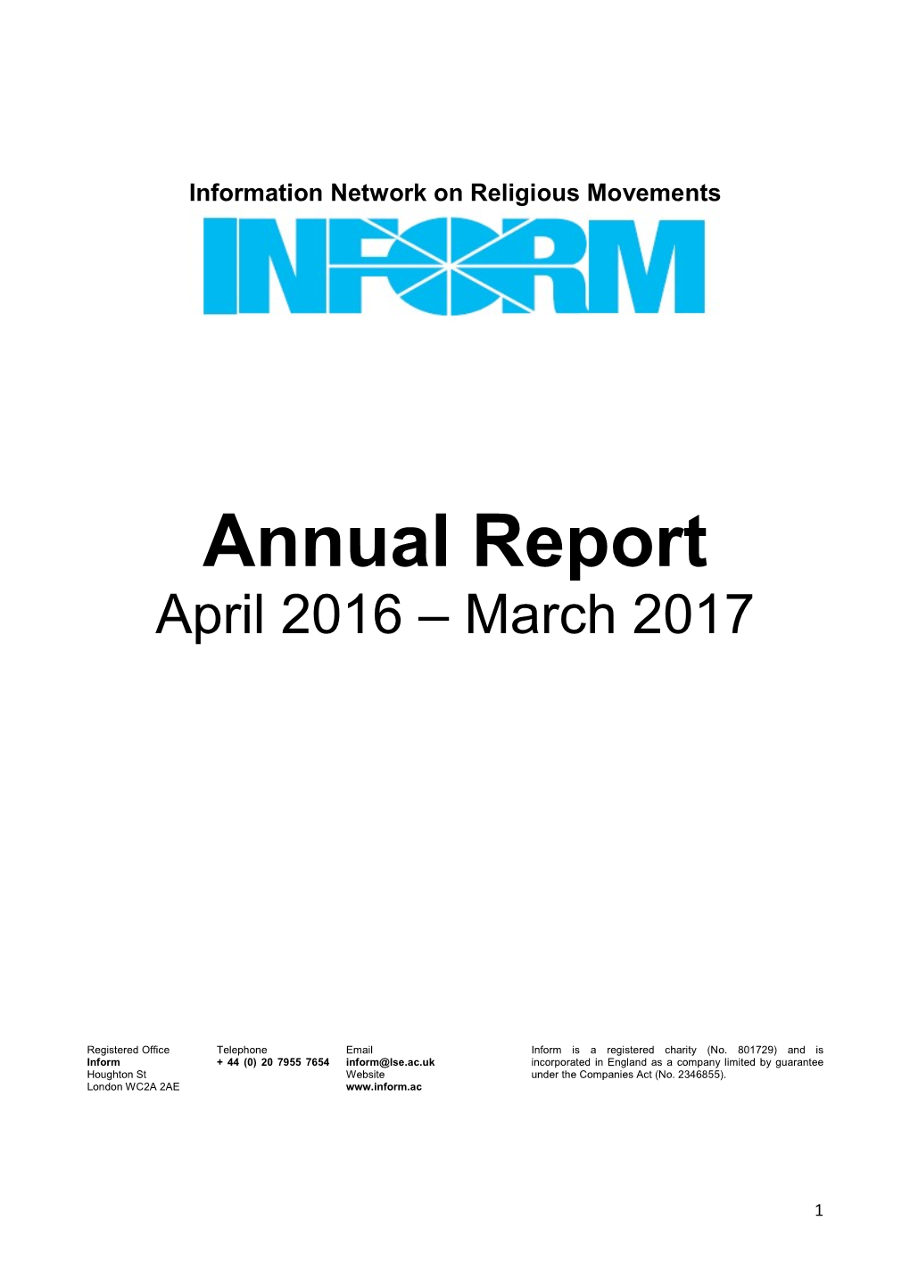 Annual Report April 2016 – March 2017