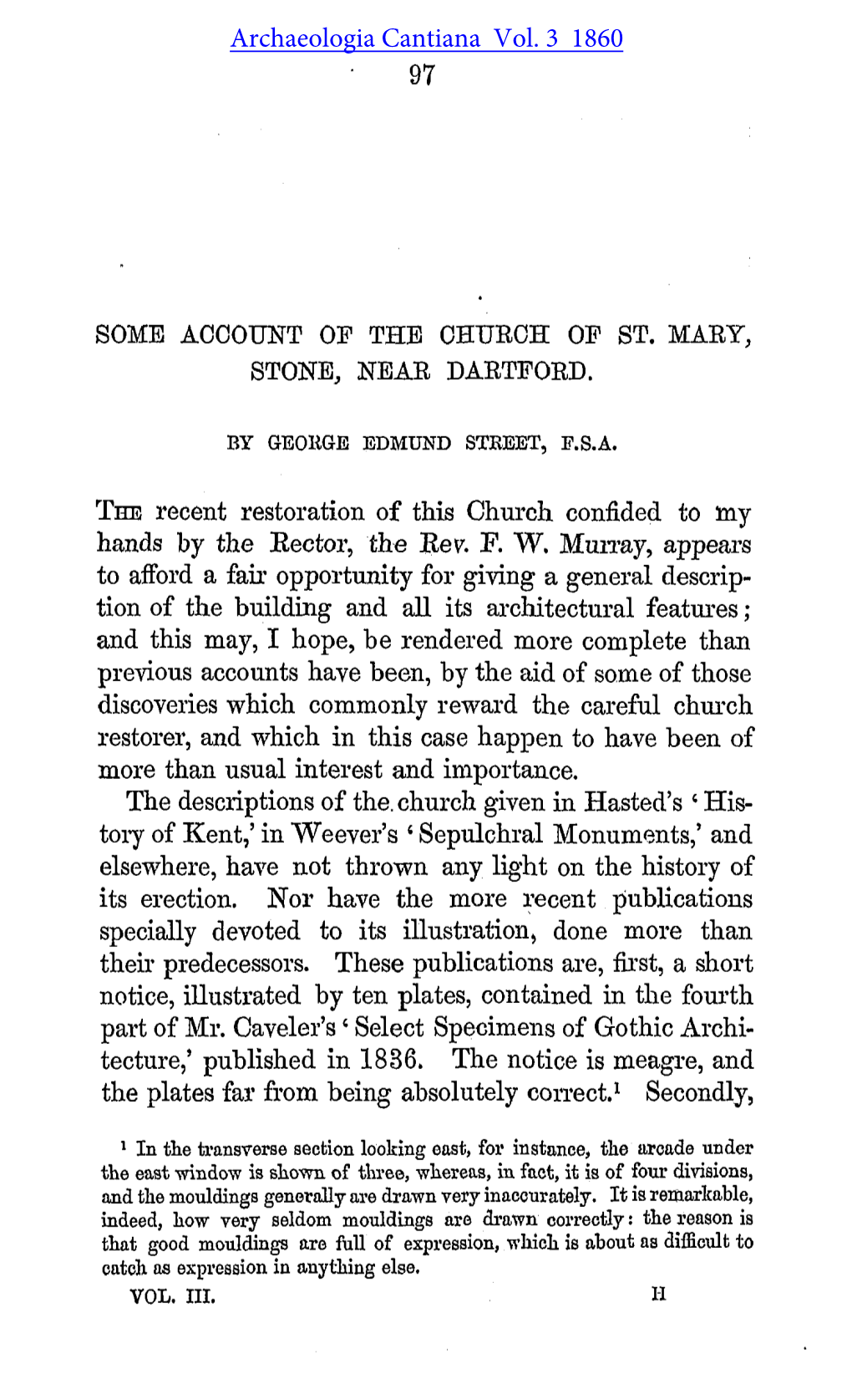 Some Account of the Church of St Mary, Stone Near Dartford