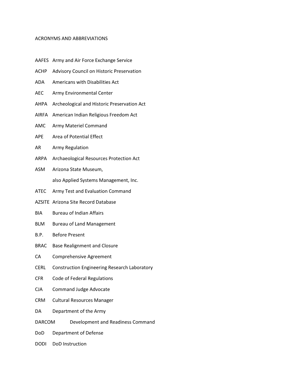 ACRONYMS and ABBREVIATIONS AAFES Army and Air Force